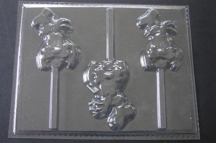 341sp Silly Dog Face Chocolate or Hard Candy Lollipop Mold